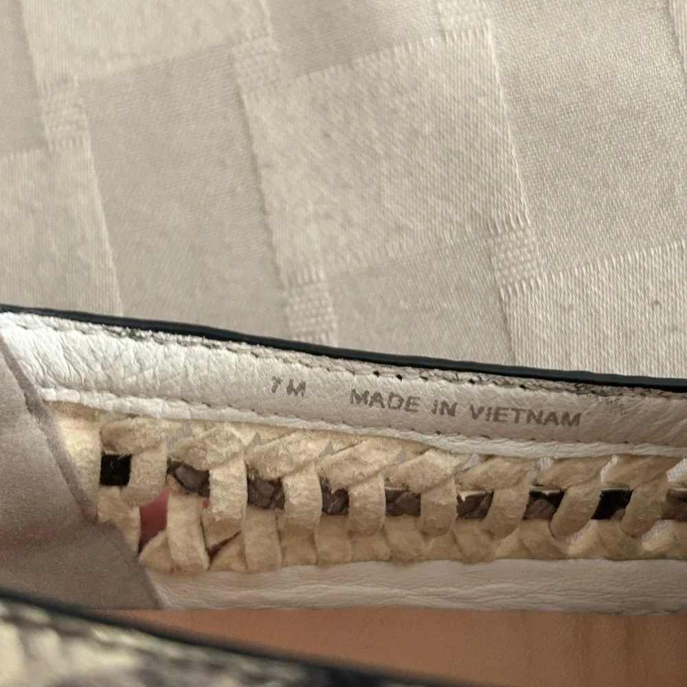 Tory Burch Huarache Woven Snake Print Slip On Sneakers